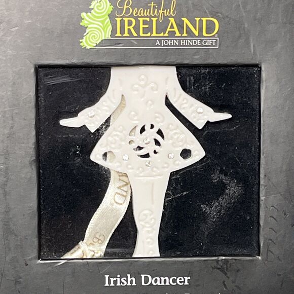 John Hinde Irish Dancer Porcelain Ornament with Swarovski Crystals NIB Holiday - Picture 5 of 6